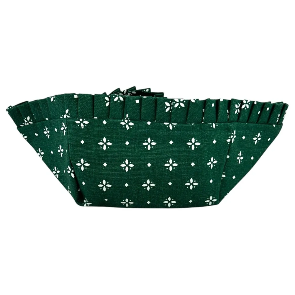 Longaberger Heritage Green Medium Berry Basket Liner Medium Green Floral 214744